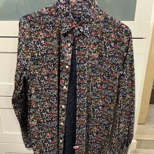 Men flower long sleeve J Crew button down shirt